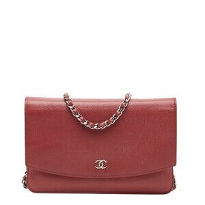 CHANEL Pink Caviar Leather Logo Shoulder Bag